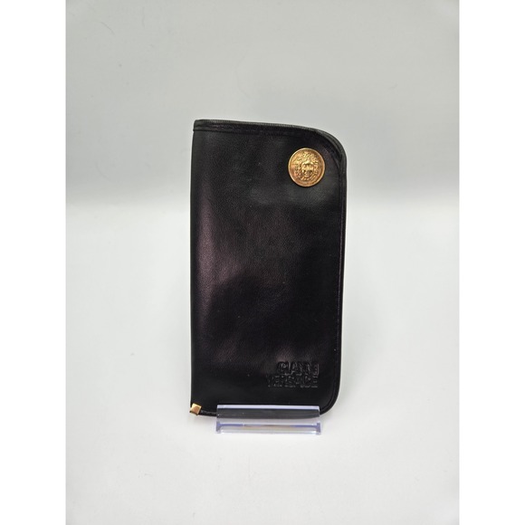 Gianni Versace Vintage Black Leather Medusa Head Eyewear Sunglasses Case Italy - Picture 7 of 7